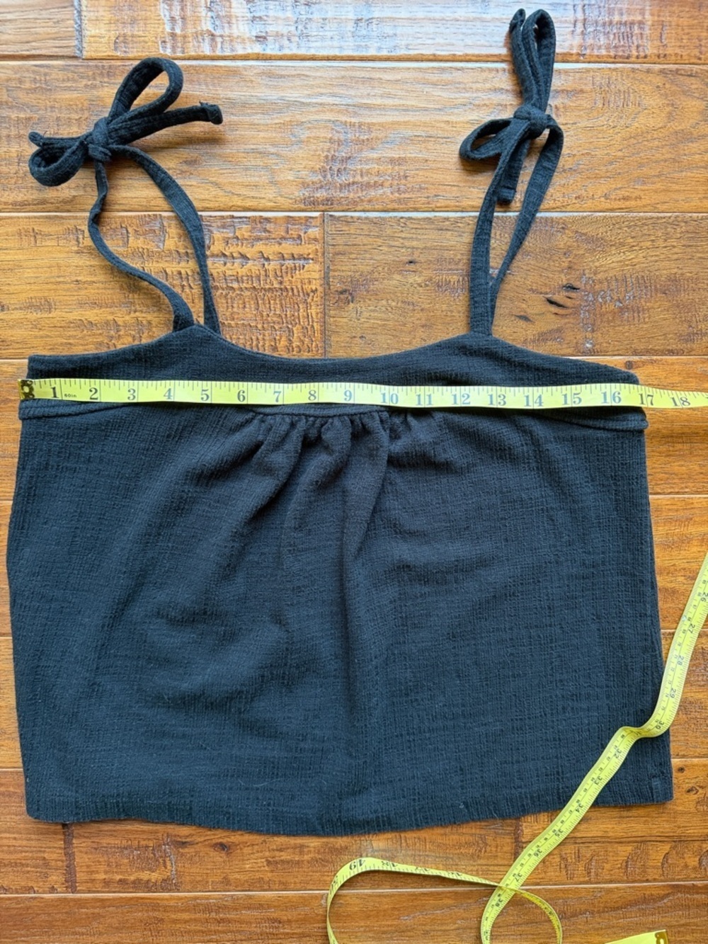 Madewell Crosshatch Tie-Strap Tank Top, Size Small, Black - Picture 4 of 7